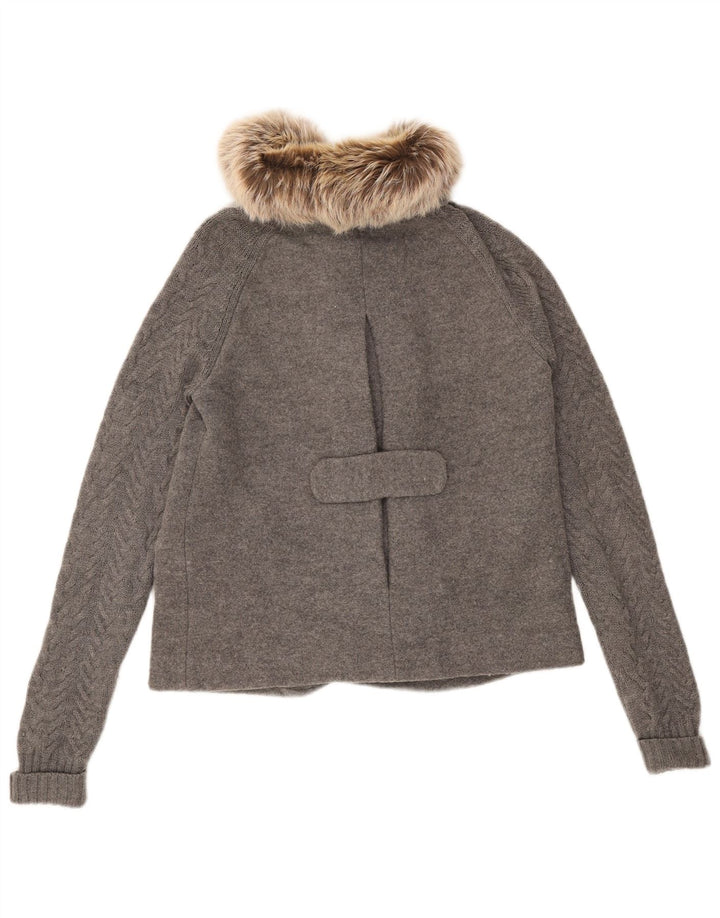 Massimo Dutti Trenca Mujer UK 10 Small Gris Lana