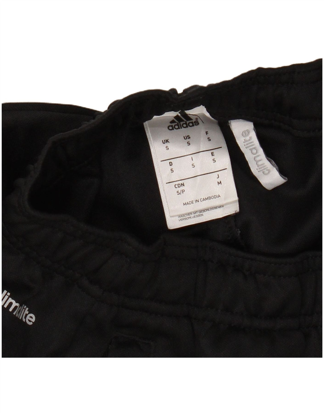 Adidas Mens Climalite Chándal Pantalones Pequeños Negro Poliéster