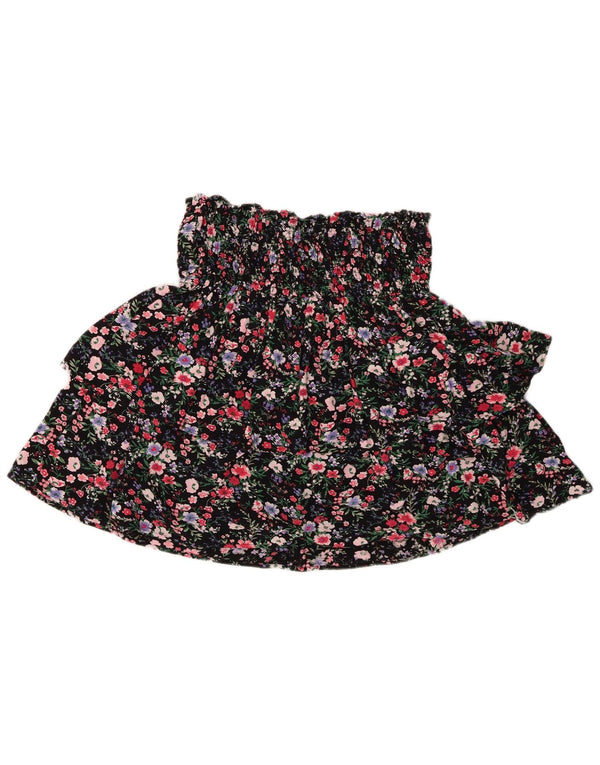 JOE BROWNS Falda con volantes para mujer UK 12 Medium W30 Viscosa floral negra