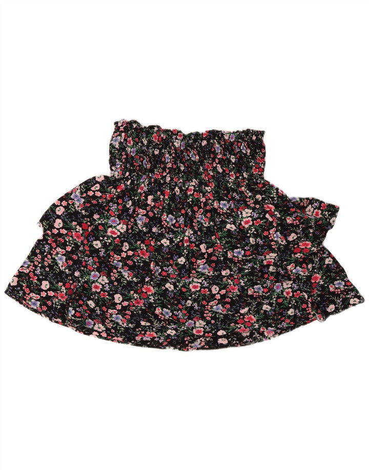 JOE BROWNS Falda con volantes para mujer UK 12 Medium W30 Viscosa floral negra