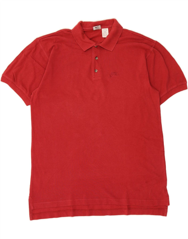 NIKE Mens Polo Shirt Medium Red Cotton Vintage Nike and Second-Hand Nike from Messina Hembry 