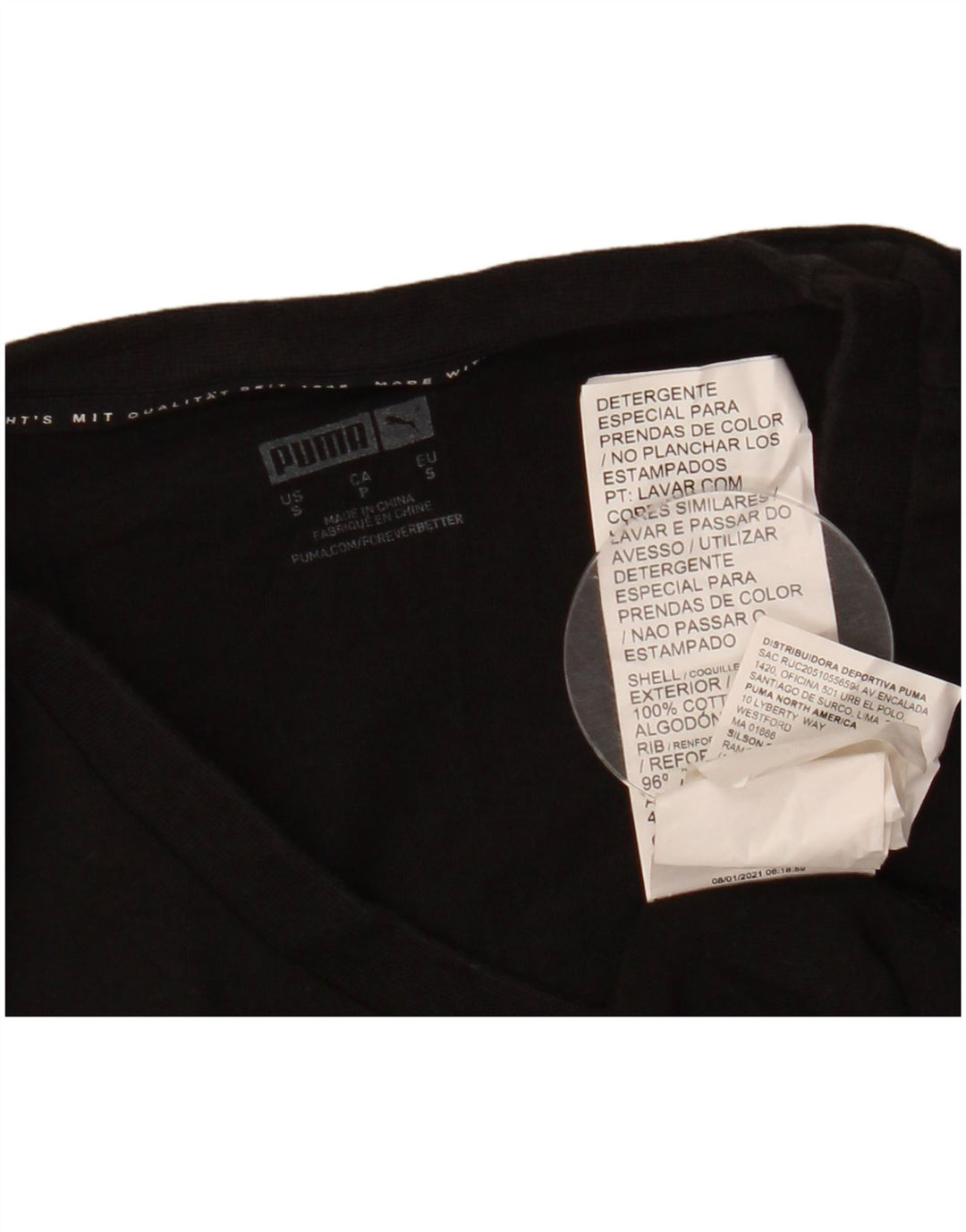 Puma Hombre Camiseta Gráfica Top Small Negro Floral Algodón Naturaleza