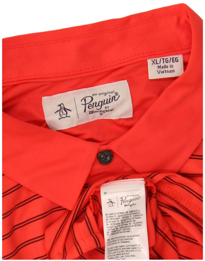 PENGUIN Polo Hombre XL Poliéster Rayas Rojas