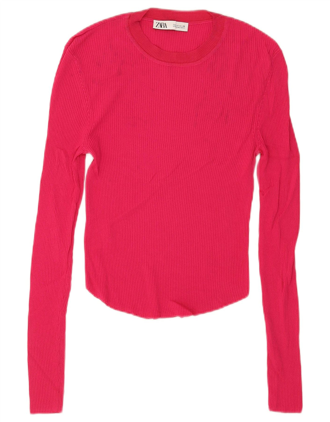 Zara Mujer Top Manga Larga UK 40 Small Rosa