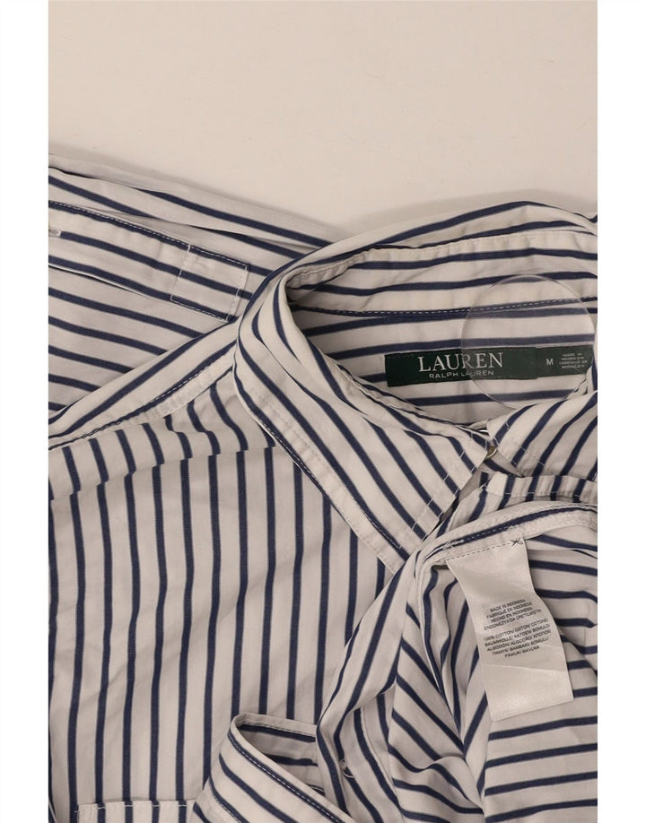 RALPH LAUREN Camisa para mujer Reino Unido 14 Algodón a rayas blancas medianas