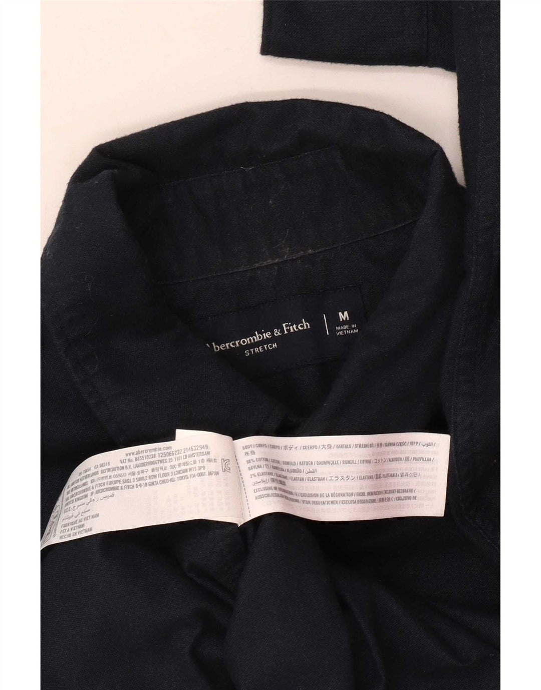 Camisa Abercrombie & Fitch Hombre Algodón Azul Marino Mediano