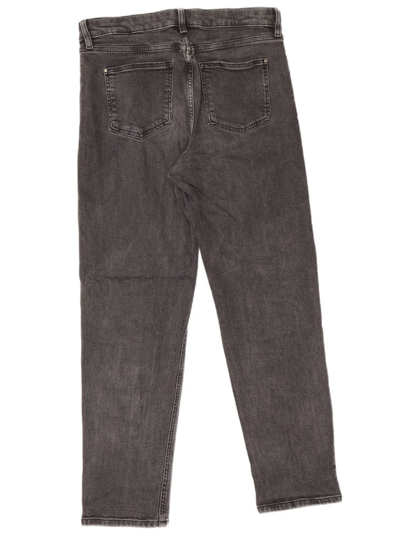 Marks & Spencer Vaqueros Rectos Boyfriend para Mujer UK 12 Medium W32 L28 Gris