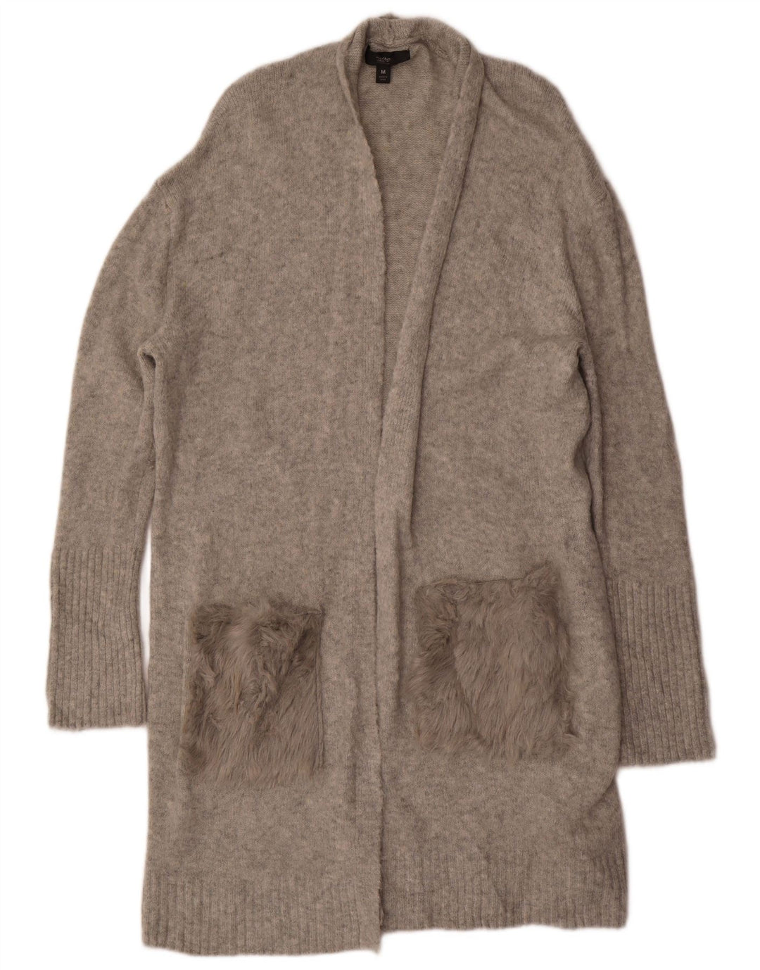 MOSSIMO Suéter tipo cárdigan abierto, largo y extragrande para mujer, talla 44, color gris medio