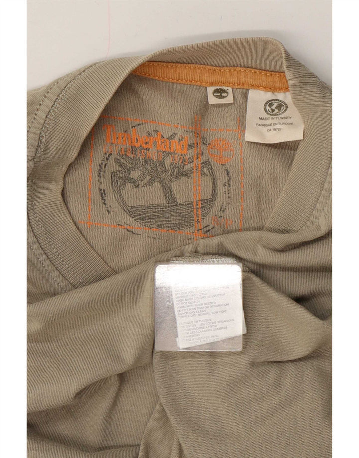 Timberland Camiseta gráfica para hombre Top Small Khaki Cotton