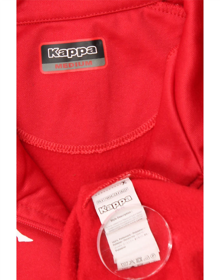 KAPPA Hombre Zip Neck Jersey Chándal Top Medio Rojo Poliéster