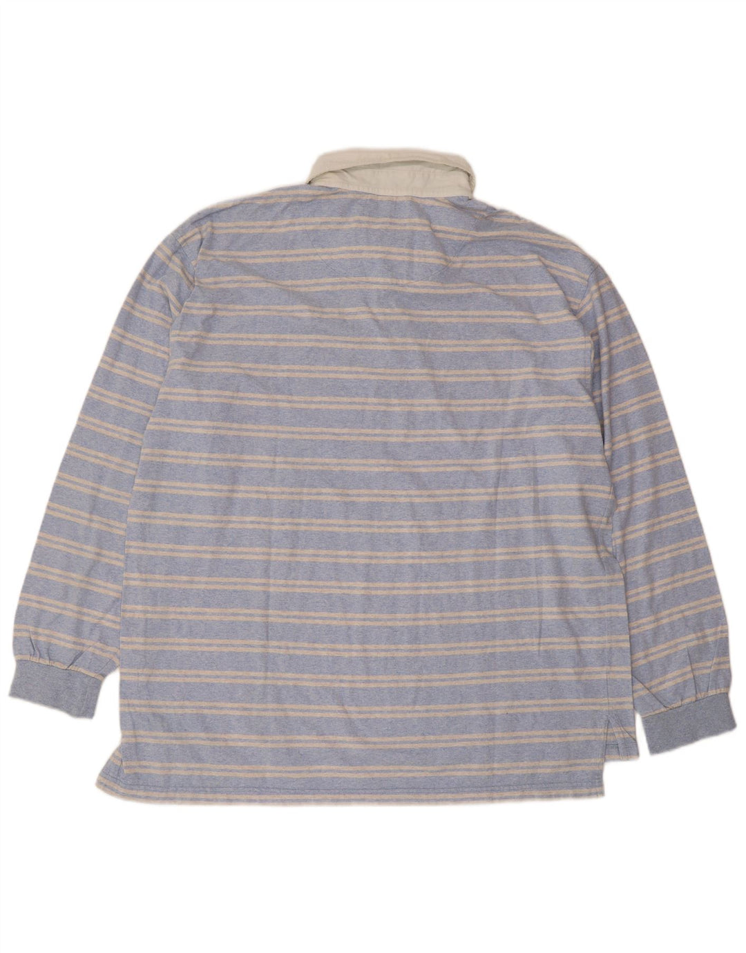 Slam Polo De Manga Larga Para Hombre 2XL Algodón A Rayas Azul