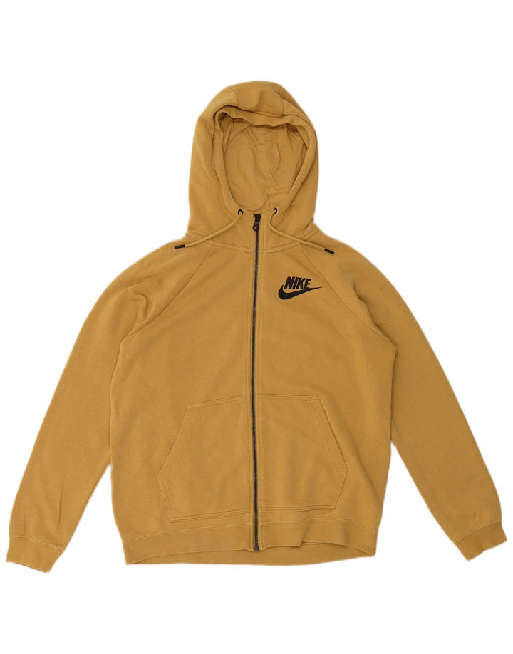 Nike - Sudadera con capucha y cremallera para hombre, algodón amarillo medio