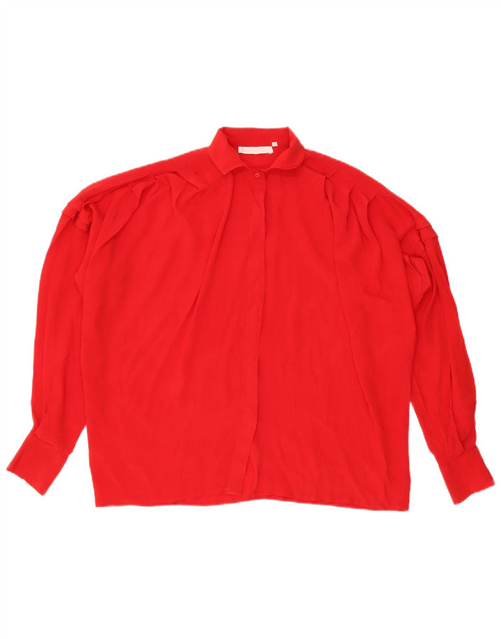 Vintage mujer camisa blusa IT 46 grande rojo