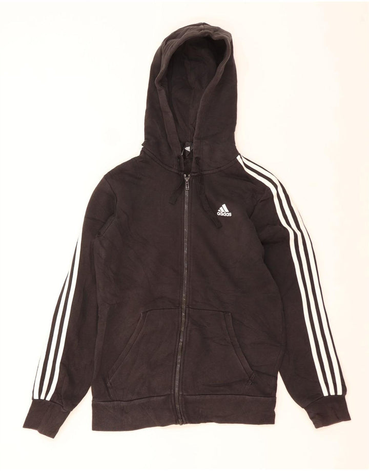 Adidas - Sudadera con capucha y cremallera para mujer, talla 40, talla M, color negro