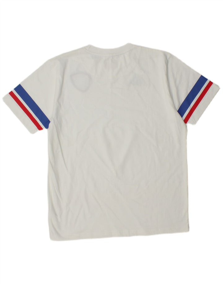 Kappa Hombre Camiseta Top Grande Blanco Colorblock Algodón