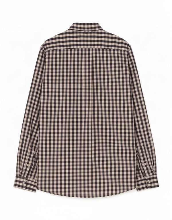 Jack Wills Camisa de corte clásico para hombre de algodón a cuadros azul marino grande