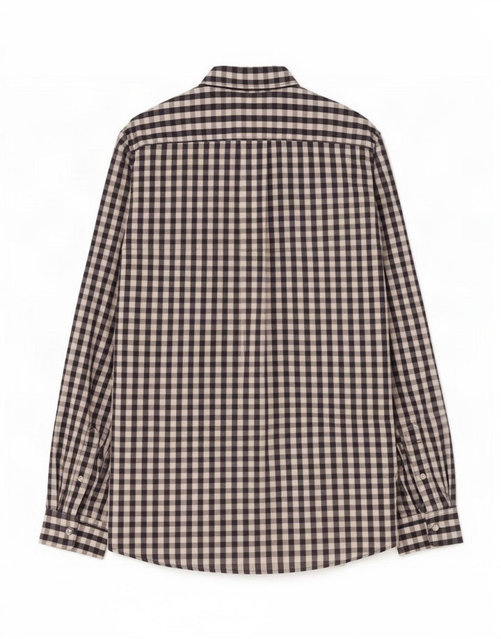 Jack Wills Camisa de corte clásico para hombre de algodón a cuadros azul marino grande