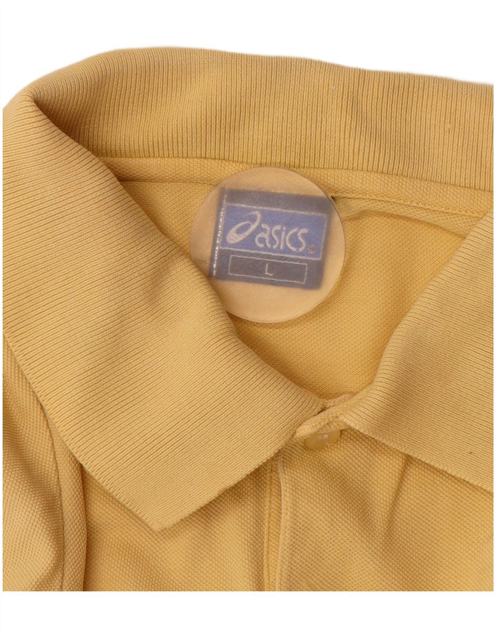 Polo Asics Hombre Grande Algodón Amarillo