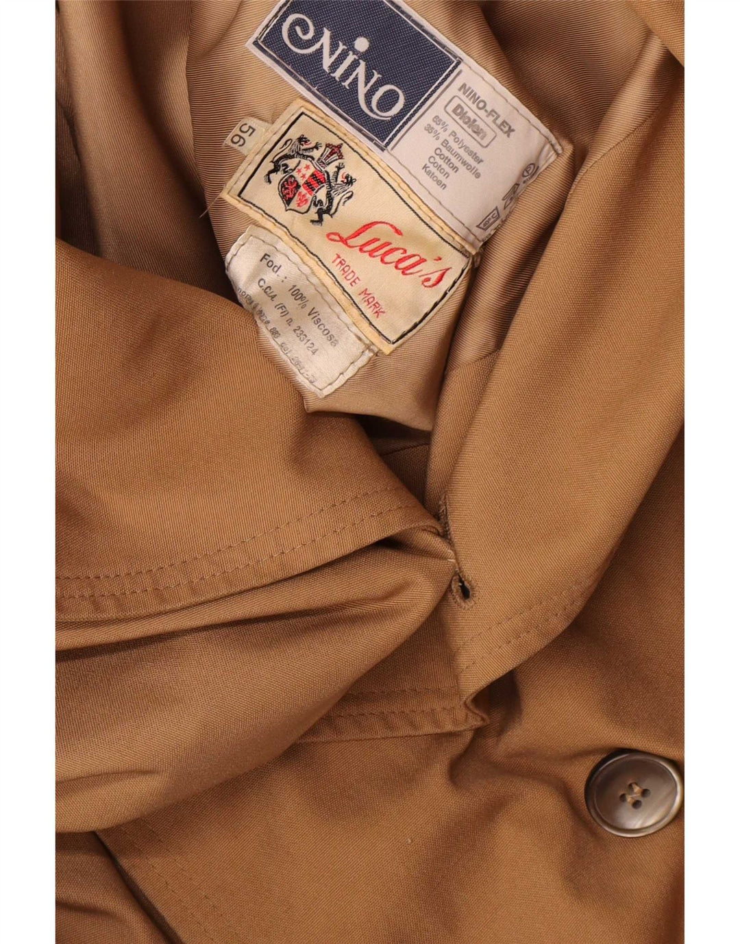 NINO Gabardina para hombre UK 40 Large Beige Poliéster