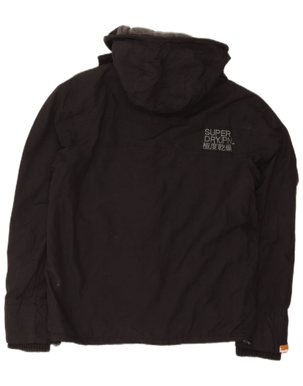 Superdry Chaqueta cortavientos con capucha The Windcheater para hombre, talla 36, color negro