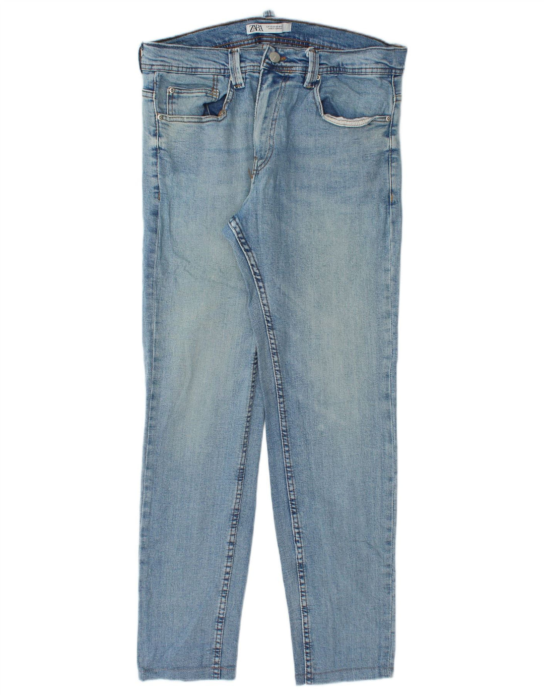 Zara Mens Slim Jeans EU 42 Large W32 L30 Algodón Azul