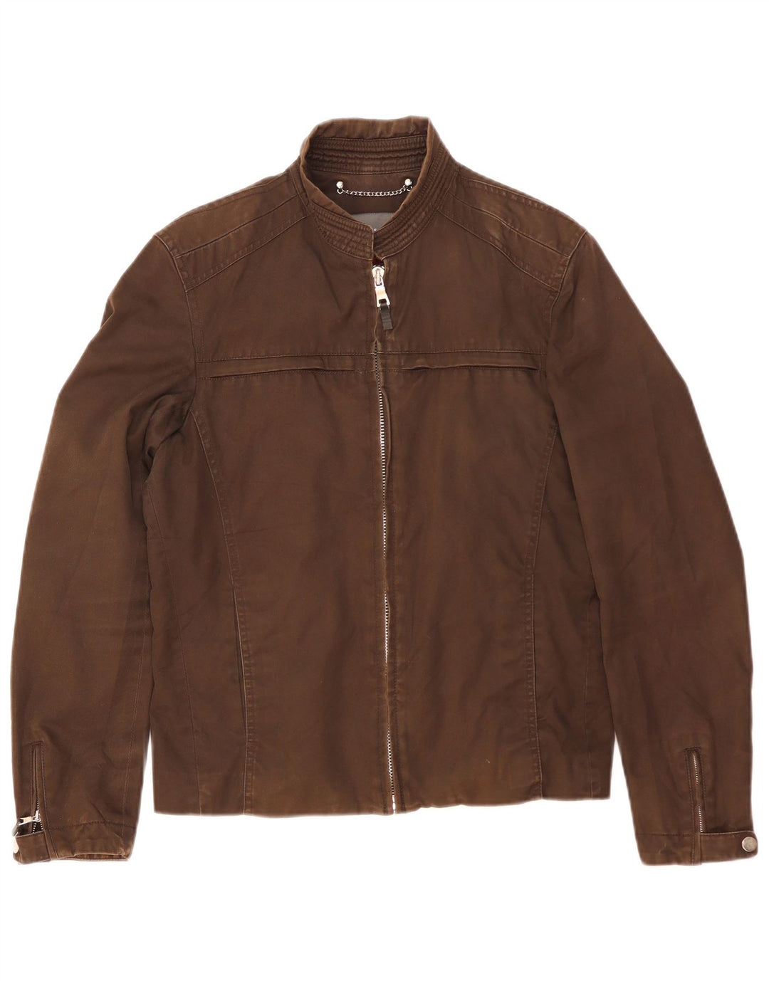 Zara Mens Bomber Jacket UK 36 Small Marrón Algodón