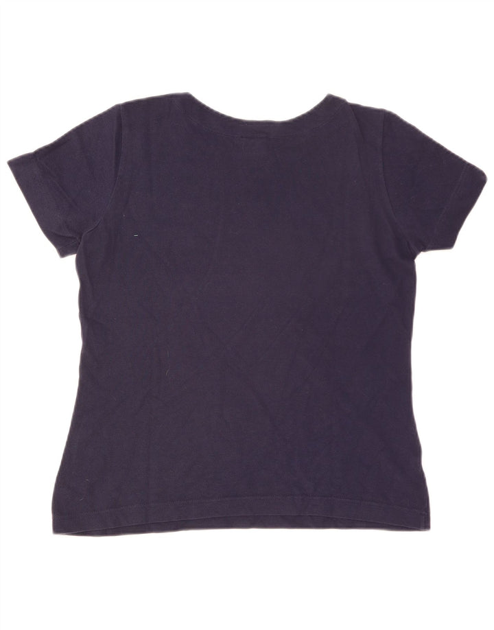 Camiseta Lacoste Mujer Top Talla 40 Mediana Azul Marino Algodón