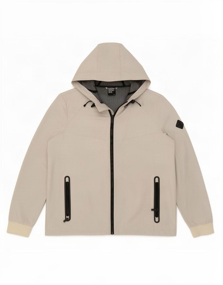 Superdry Chubasquero con capucha para mujer, talla 40, poliéster blanco mediano
