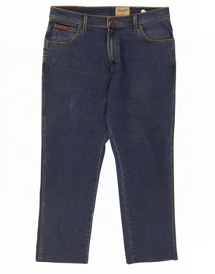 Wrangler Vaqueros rectos elásticos Texas para hombre W36 L26 Algodón azul