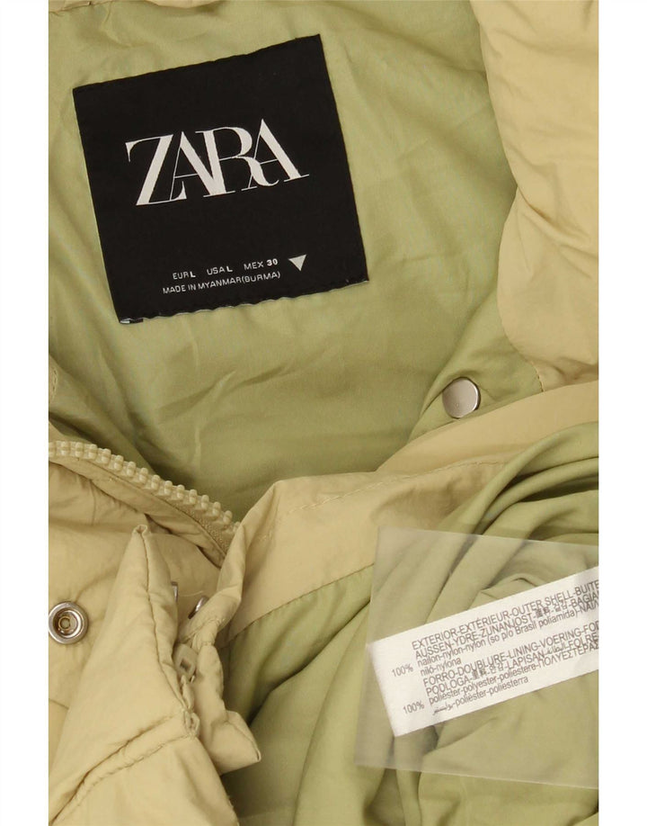 Zara Mujer Chaqueta Acolchada UK 46 Grande Nylon Amarillo