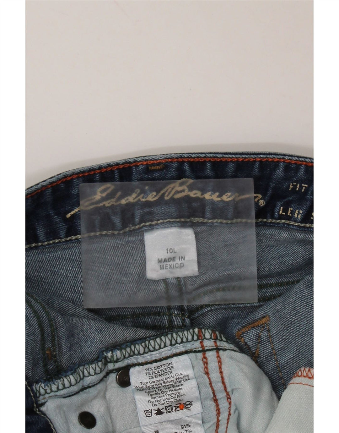 EDDIE BAUER Vaqueros con corte de bota curvos para mujer US 10 Grande W32 L35 Algodón azul