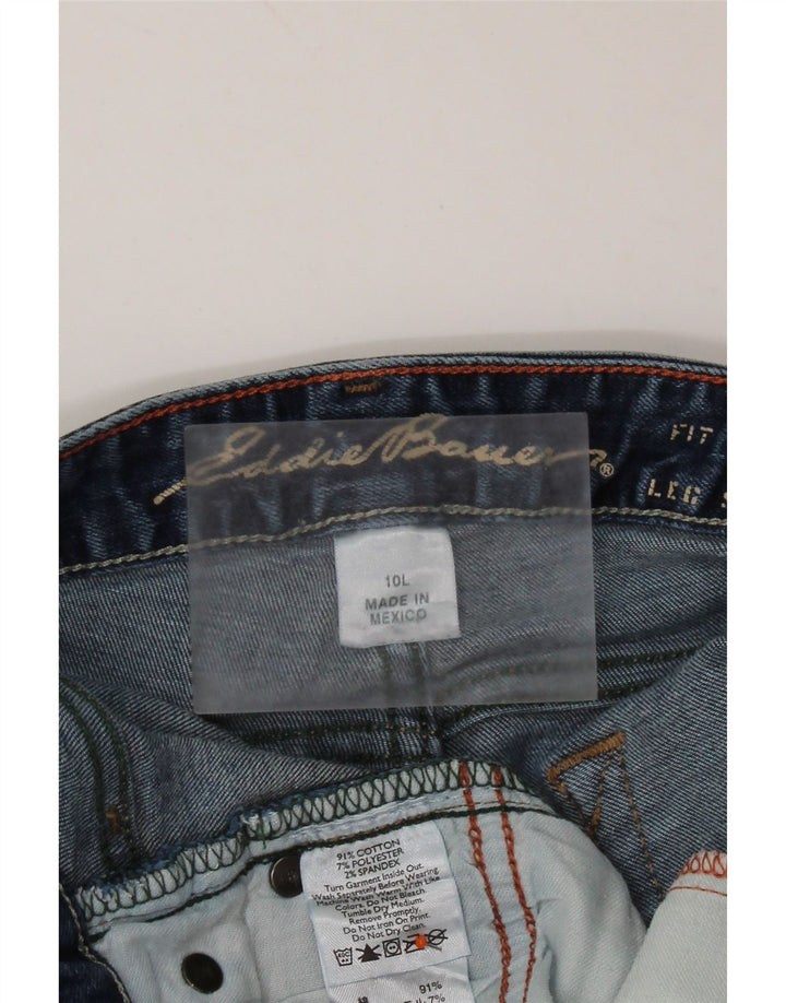 EDDIE BAUER Vaqueros con corte de bota curvos para mujer US 10 Grande W32 L35 Algodón azul