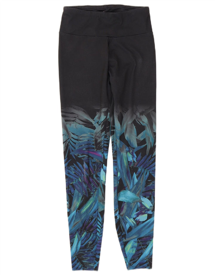 Marks & Spencer Leggings para mujer UK 8 Pequeño Poliéster floral negro