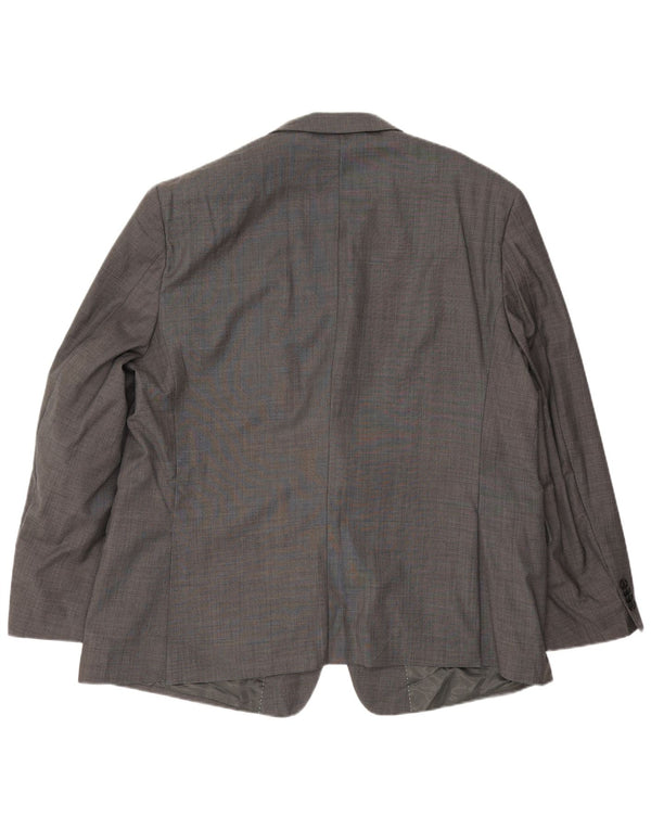 Vintage hombres 2 botones Blazer chaqueta EU 50 lana gris grande