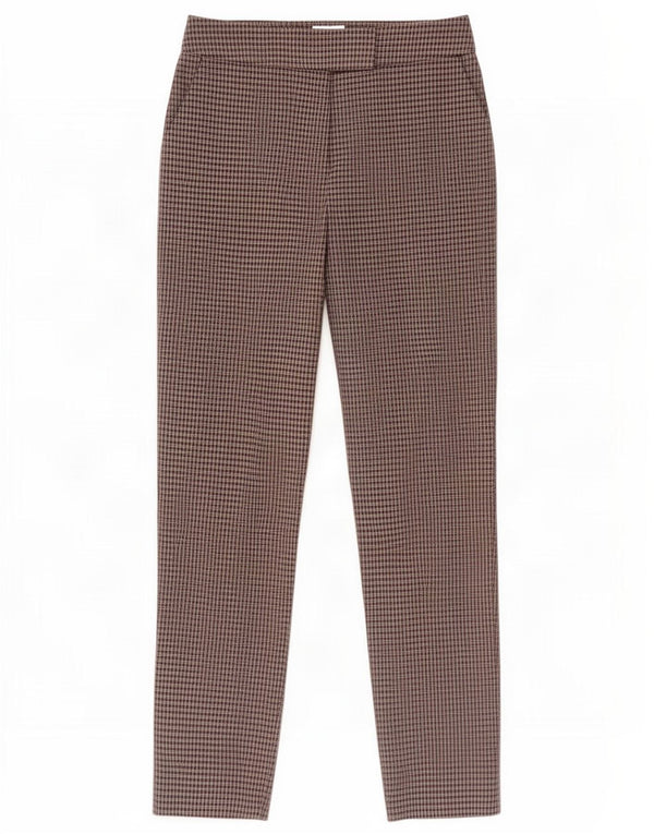 Pantalón chino cónico para mujer de Warehouse UK 8 Small W28 L28 Brown Check