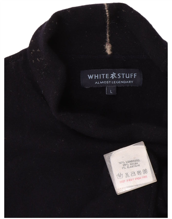 White Stuff Suéter tipo jersey con cuello vuelto para mujer UK 46 Large Lana azul marino