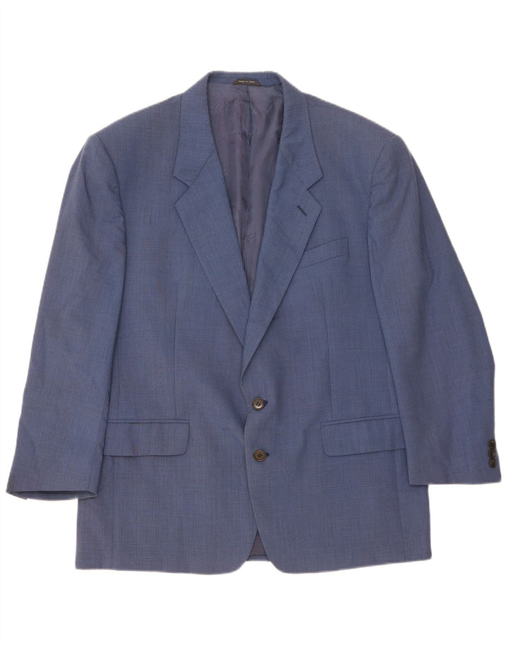Missoni Chaqueta tipo blazer de 2 botones para hombre IT 54 2XL Lana virgen azul
