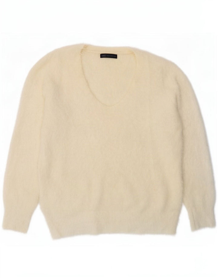Marks & Spencer Suéter con Cuello en V para Mujer UK 46 Large Off White