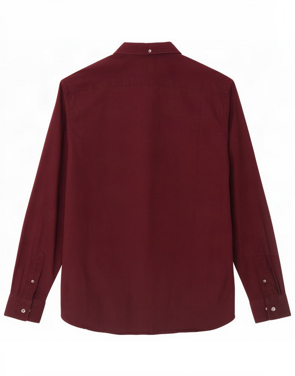 Camisa de hombre French Connection de algodón burdeos medio