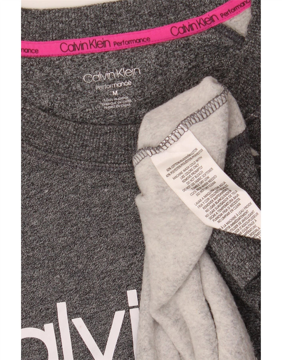 CALVIN KLEIN Sudadera de alto rendimiento para mujer UK 40 Gris medio