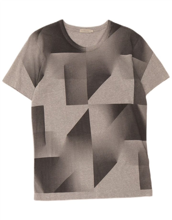Calvin Klein Jeans Mujer Camiseta Gráfica Top Gris Medio Geométrico