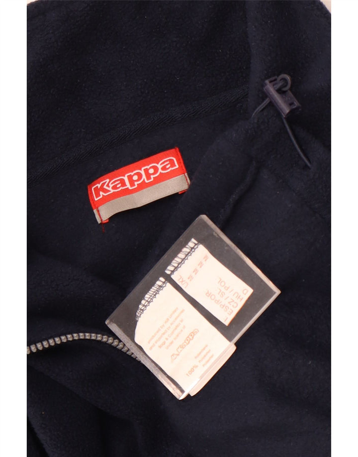 Kappa Hombre Jersey De Forro Polar Con Cremallera Y Cuello Medio Poliéster Azul Marino