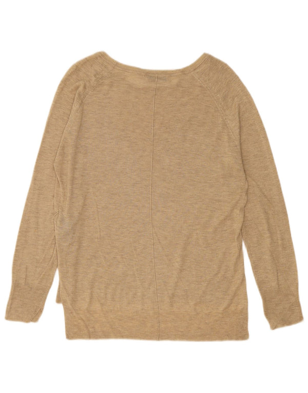 Zara - Jersey con cuello barco para mujer, talla 40, viscosa beige mediana