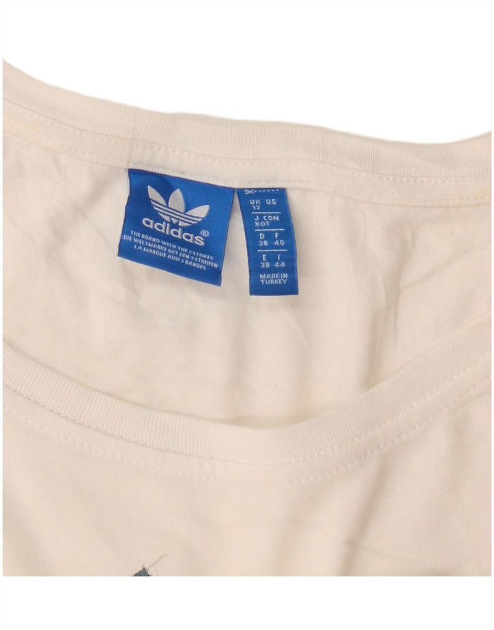 Adidas Camiseta gráfica para mujer Top UK 12 Medium White
