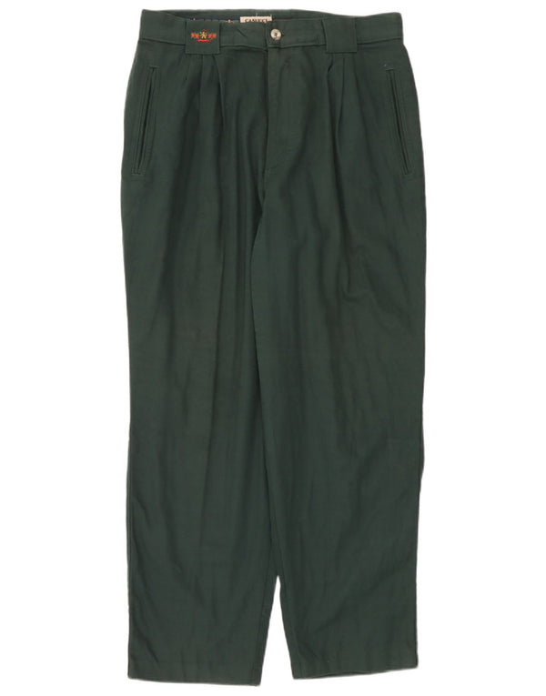 Casucci Pantalones chinos con pinzas para hombre IT 52 XL W38 L30 Algodón verde