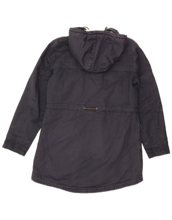 White Stuff Parka con capucha para mujer UK 8 Small Algodón azul marino