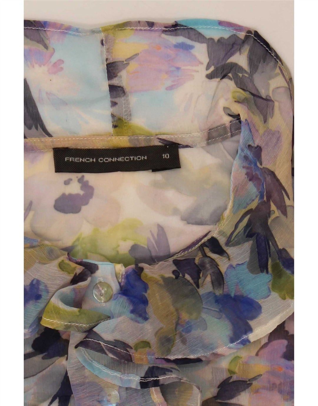 French Connection Blusa transparente para mujer UK 40 Small Multicolor