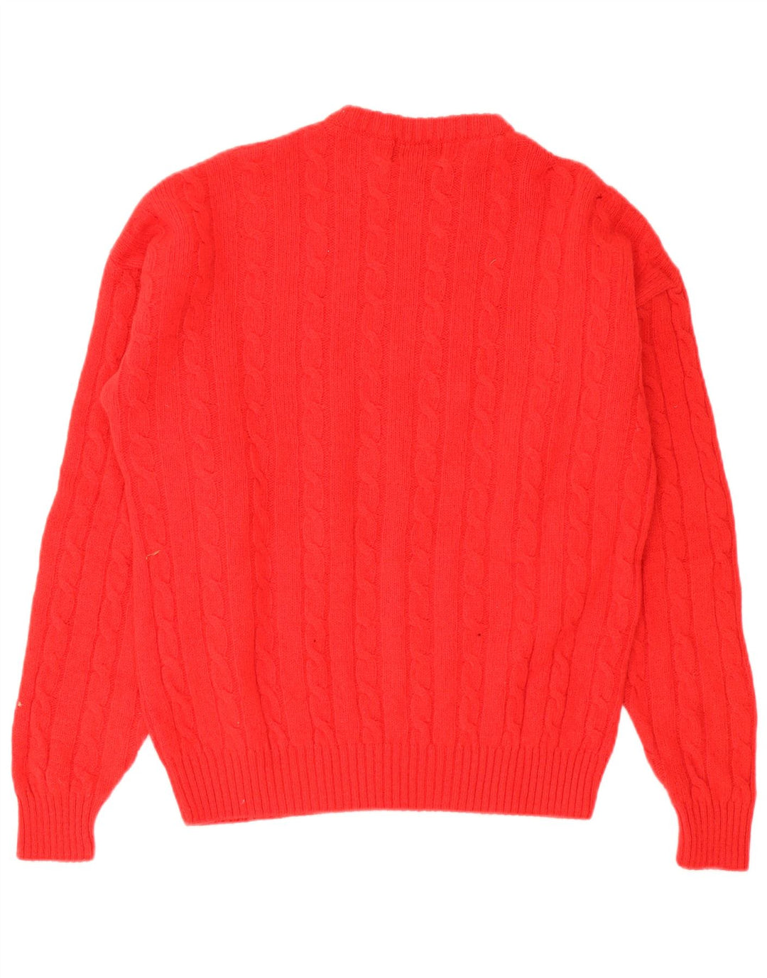 Vintage hombres cuello redondo jersey suéter IT 50 lana roja mediana