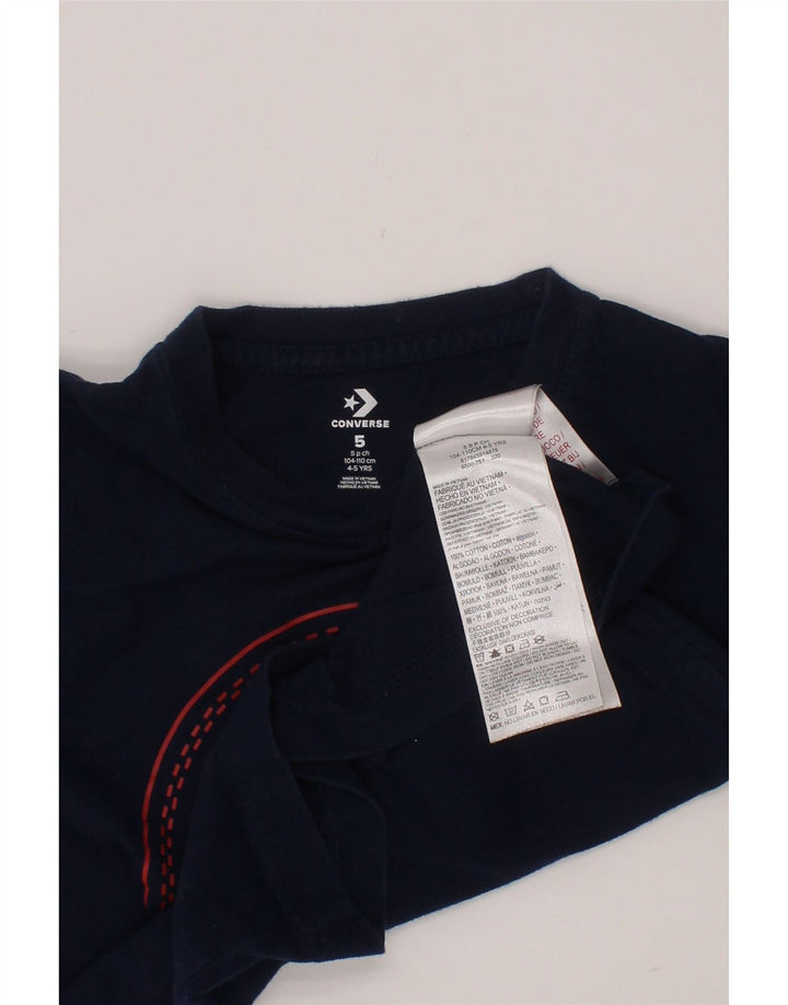 CONVERSE Camiseta estampada Chuck Taylor para niños 4-5 años Azul marino Algodón