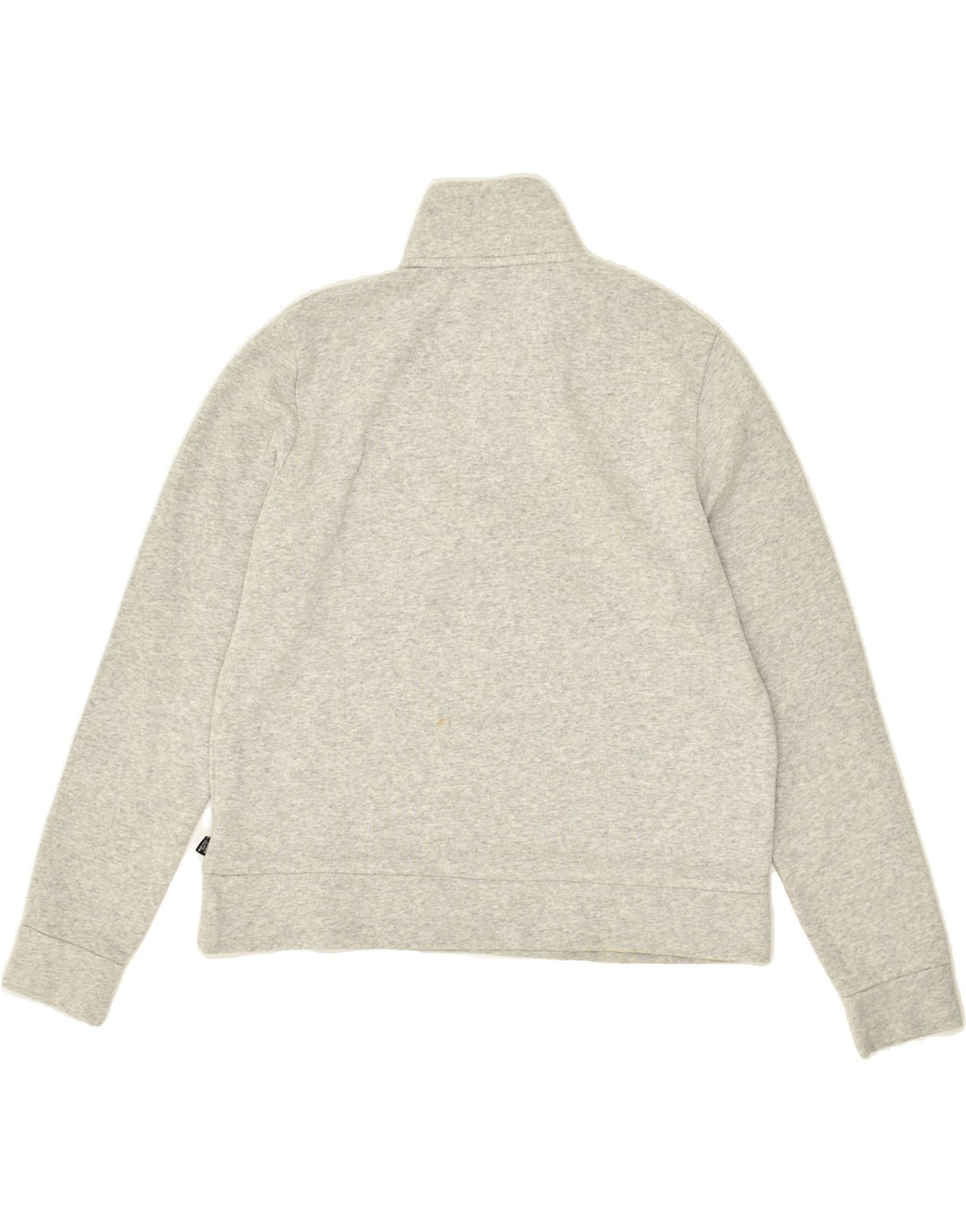 PUMA Womens Zip Neck Sweatshirt Jumper UK 14 Medium Grey Cotton | Vintage Puma | Thrift | Second-Hand Puma | Used Clothing | Messina Hembry 